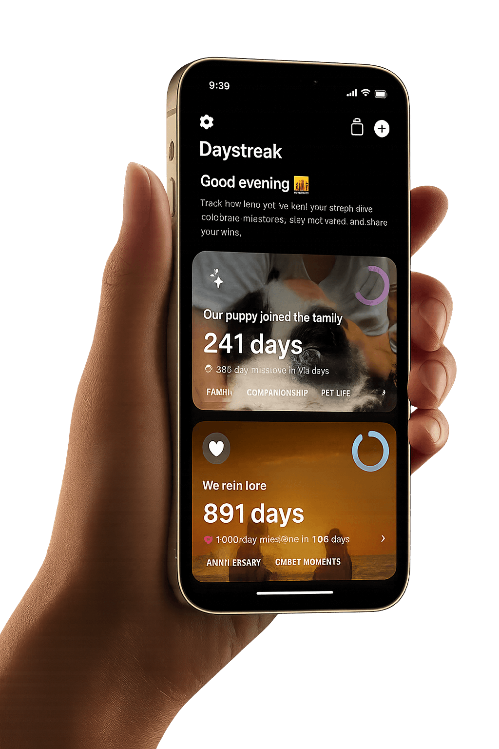 Daystreak App Interface Screenshot